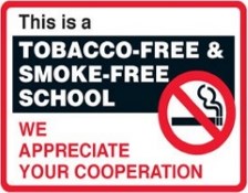 Tobacco-Free and Smoke-Free School Sign